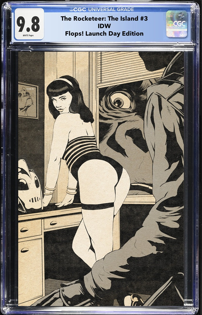 THE ROCKETEER: THE ISLAND #3 FLOPS! LIMITED TO 500 VIRGIN / 300 LAUNCH DAY EDITION